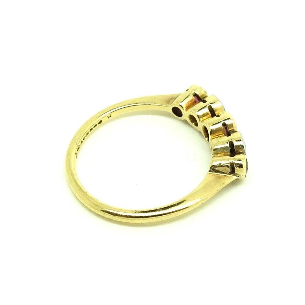 Vintage 1930s Ruby & Diamond 18ct Gold & Platinum Ring, view 3