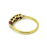 Vintage 1930s Ruby Diamond 18ct Gold Platinum Ring
