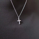 Vintage 1930s Silver Cross Pendant Necklace