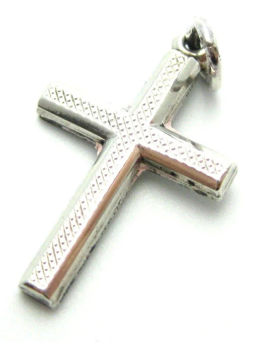 Collar con colgante de cruz de plata vintage de los años 30