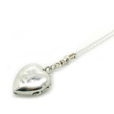 Vintage 1930s Silver Engraved Heart Locket Necklace