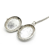 Vintage 1930s Silver Oval Locket Necklace