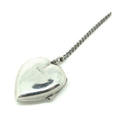 Vintage 1930s Sterling Silver Heart Locket Necklace