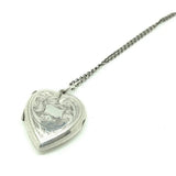 Vintage 1930s Sterling Silver Heart Locket Necklace