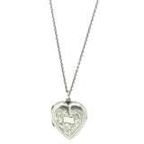 Vintage 1930s Sterling Silver Heart Locket Necklace