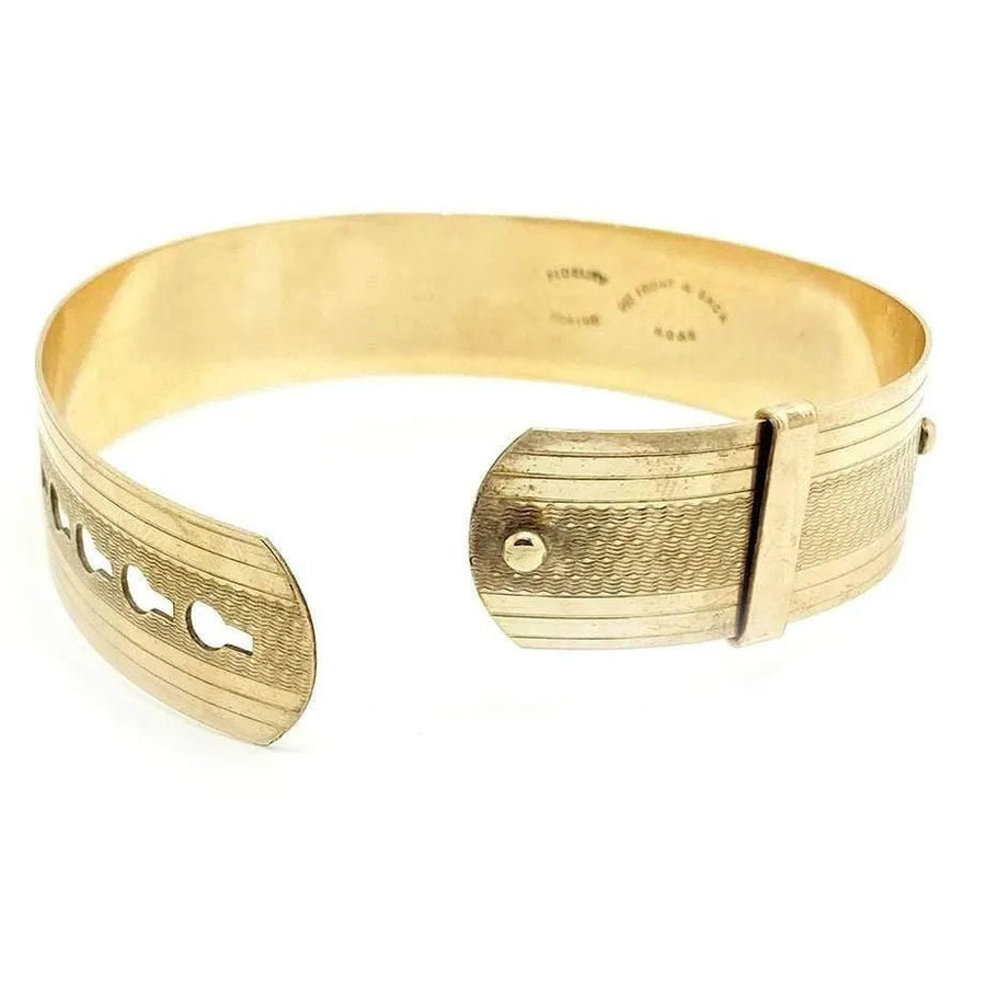 Vintage 1940s 9ct Rolled Gold Buckle Bangle Bracelet