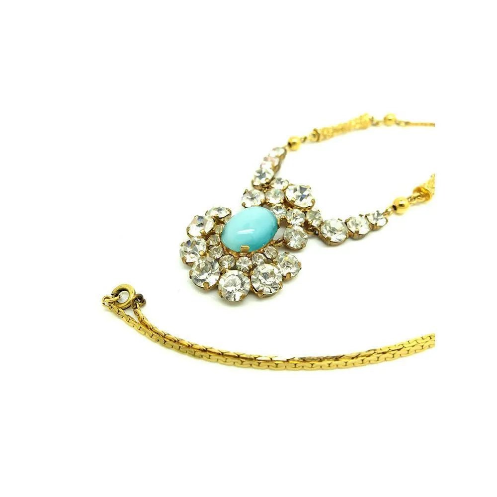 Collar Vintage 1940's Diamante Azul, view 2