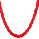 Vintage 1940's Bohemian Czech Red Twist Necklace