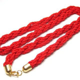 Vintage 1940's Bohemian Czech Red Twist Necklace