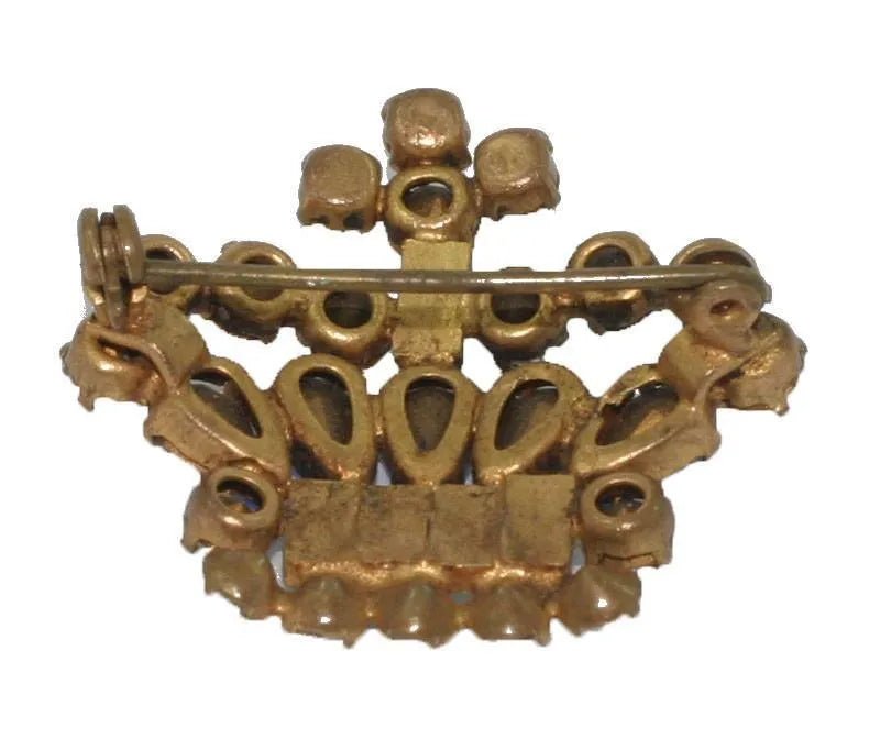 Vintage 1940s Crown Brooch, view 2
