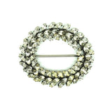 Vintage 1940s Diamante Oval Brooch