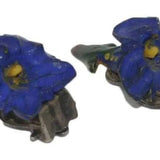 Vintage 1940s Gentian Blue Flower Earrings