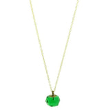 Vintage 1940s Green Glass Drop Necklace