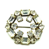 Vintage 1940s Hexagon Diamante Paste Brooch