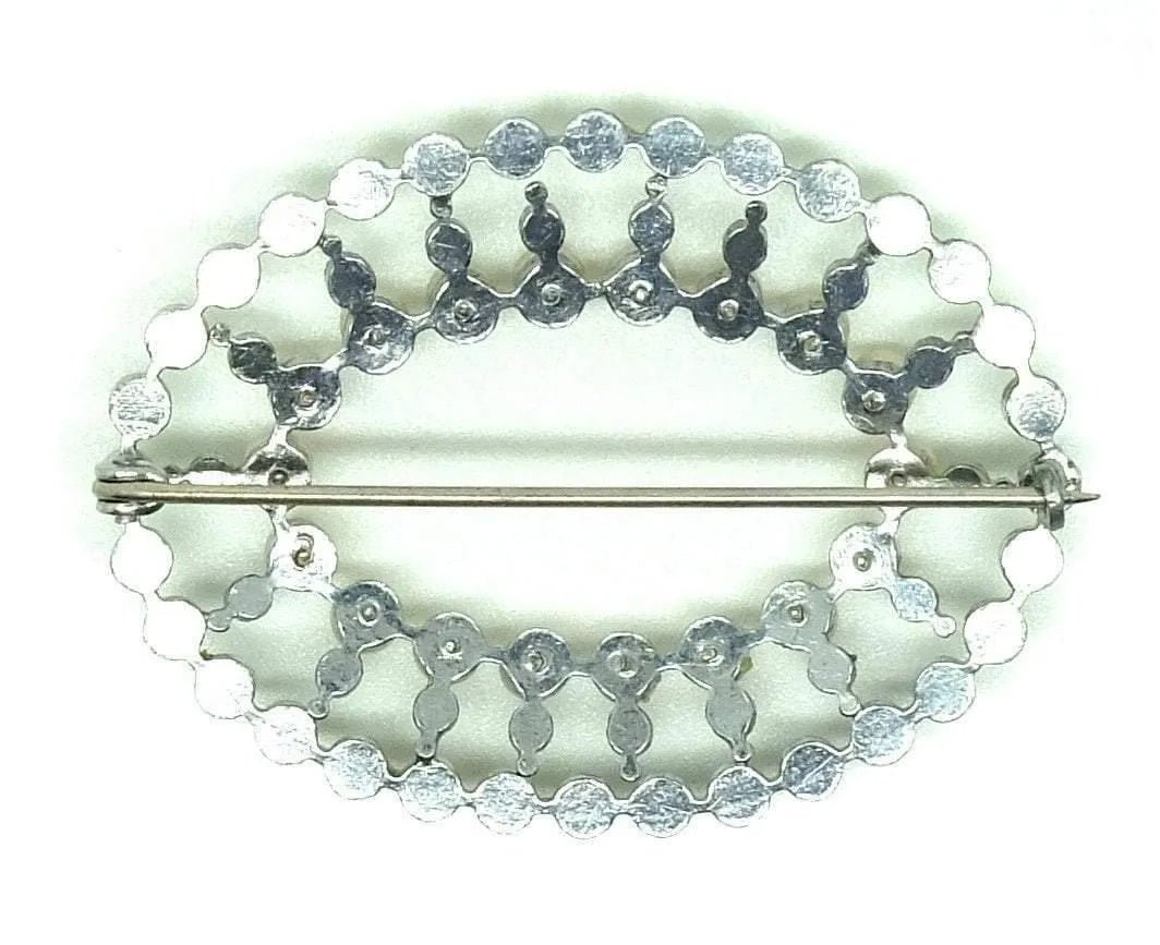 Vintage 1940s Peridot & Pearl Brooch, view 2