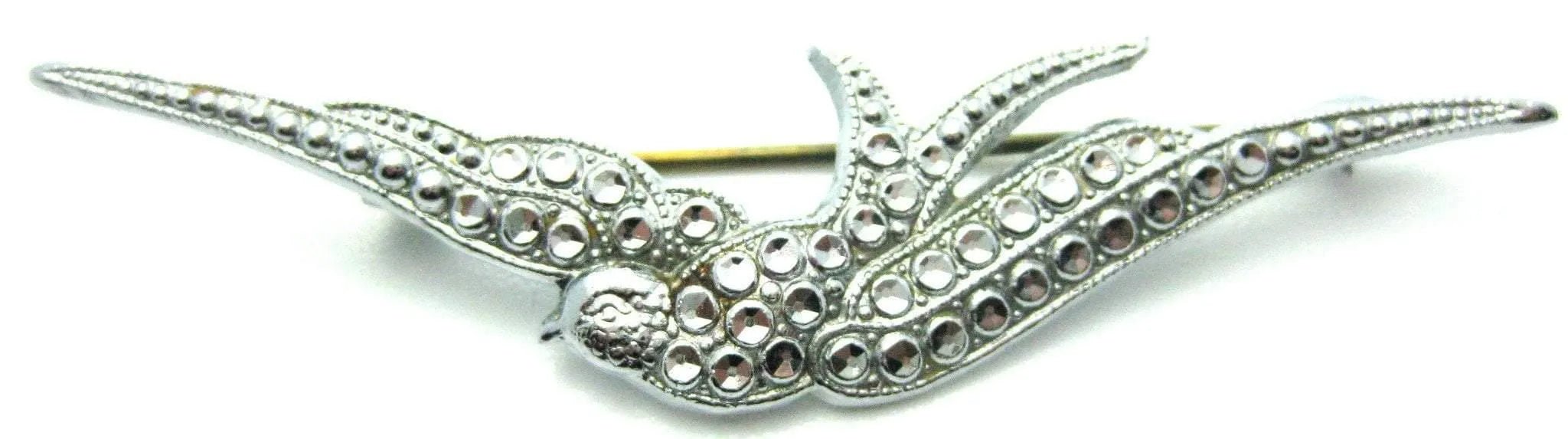 Vintage 1940's Swallow Brooch, view 4