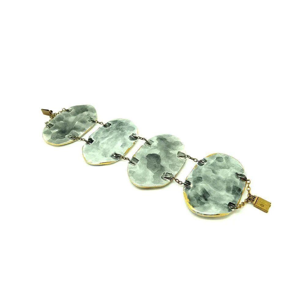 Vintage 1940s/1950s French Studio Painted Bracelet, view 6