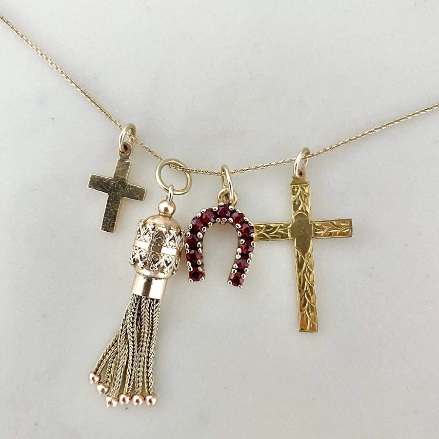 Vintage 1950s 9ct Gold Christian Cross Necklace