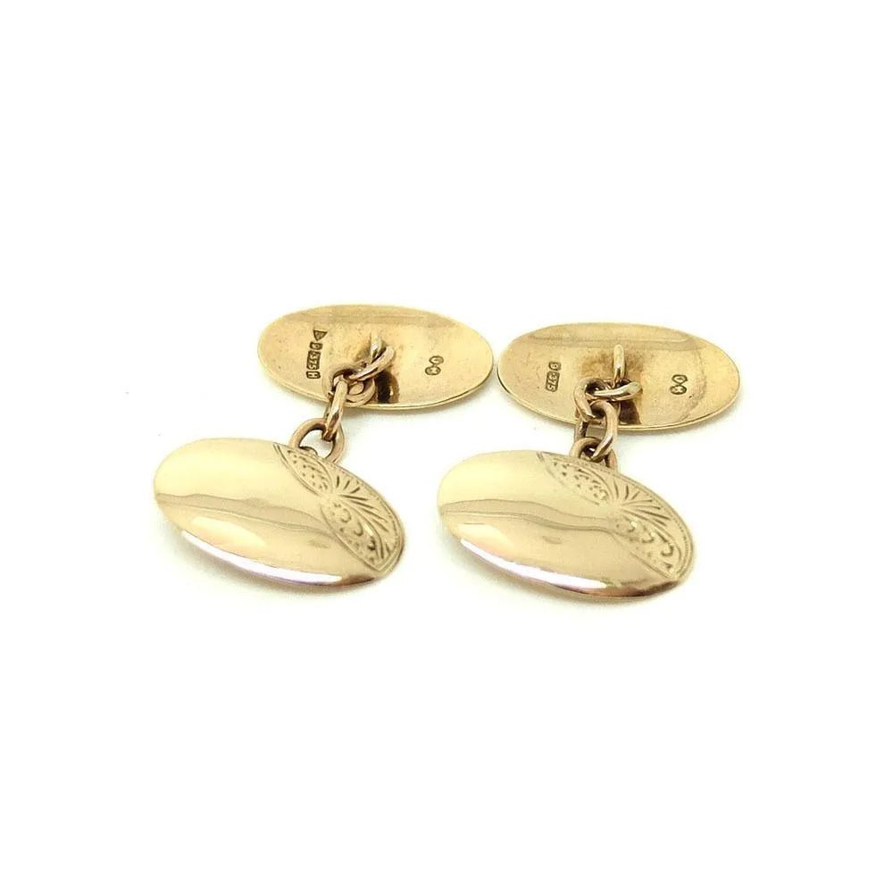 Vintage 1950s 9ct Yellow Gold Cufflinks, view 2