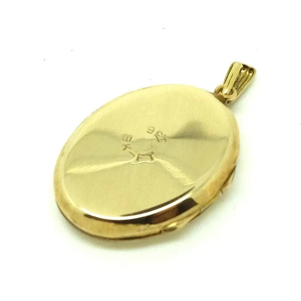 Vintage 1950s 9ct Yellow Gold Oval Locket Necklace, view 5
