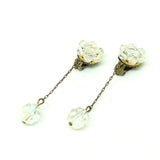 Vintage 1950s Aurora Borealis Drop Clip on Earrings