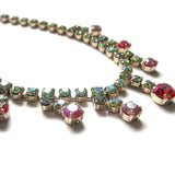 Vintage 1950s Aurora Borealis Drop Necklace