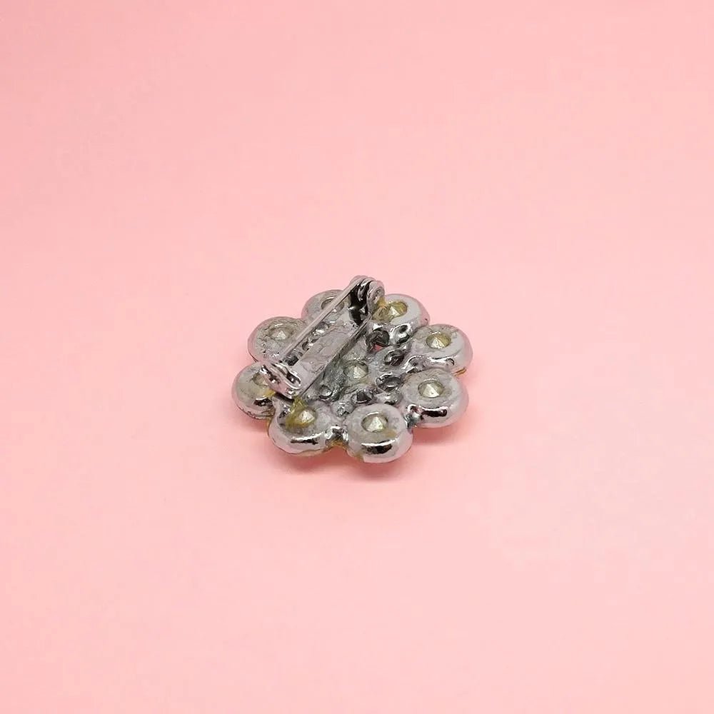 Vintage 1950s Aurora Borealis Flower Brooch, view 3