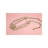 Vintage 1950's Aurora Borealis Three Flower Necklace