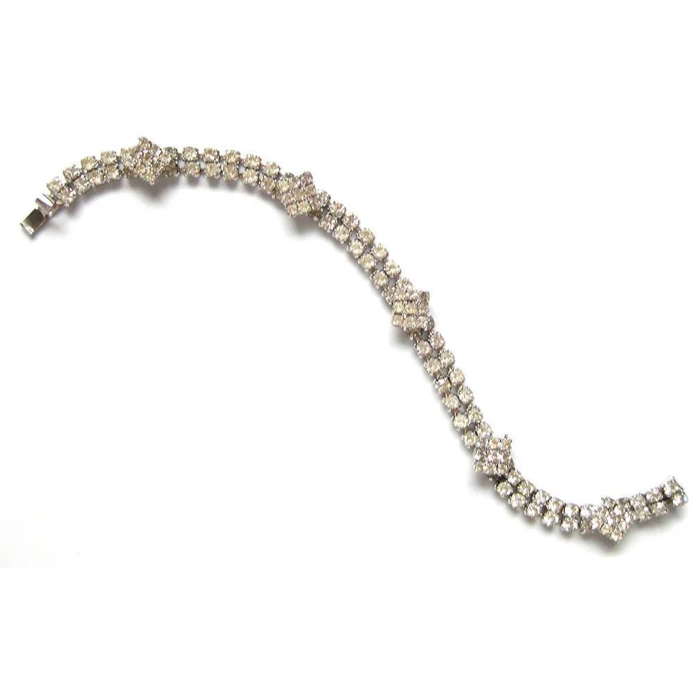 Vintage 1950s Diamante Double Bracelet