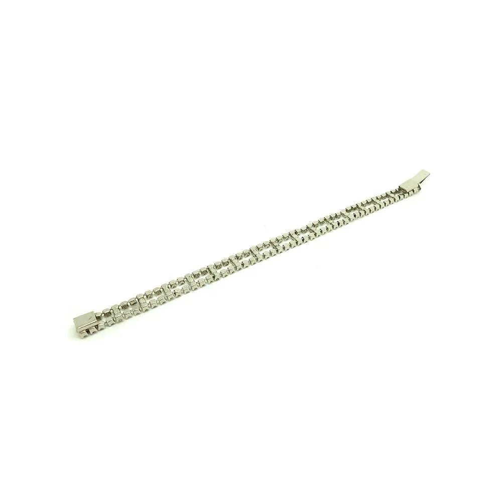 Vintage 1950s Double Row Diamanté Rhinestone Bracelet, view 6