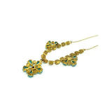 Vintage 1950s Flower Diamante Drop Necklace