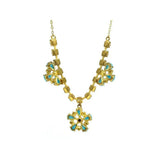 Vintage 1950s Flower Diamante Drop Necklace