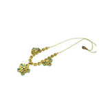Vintage 1950s Flower Diamante Drop Necklace