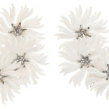 Vintage 1950s Flower Diamante Earrings