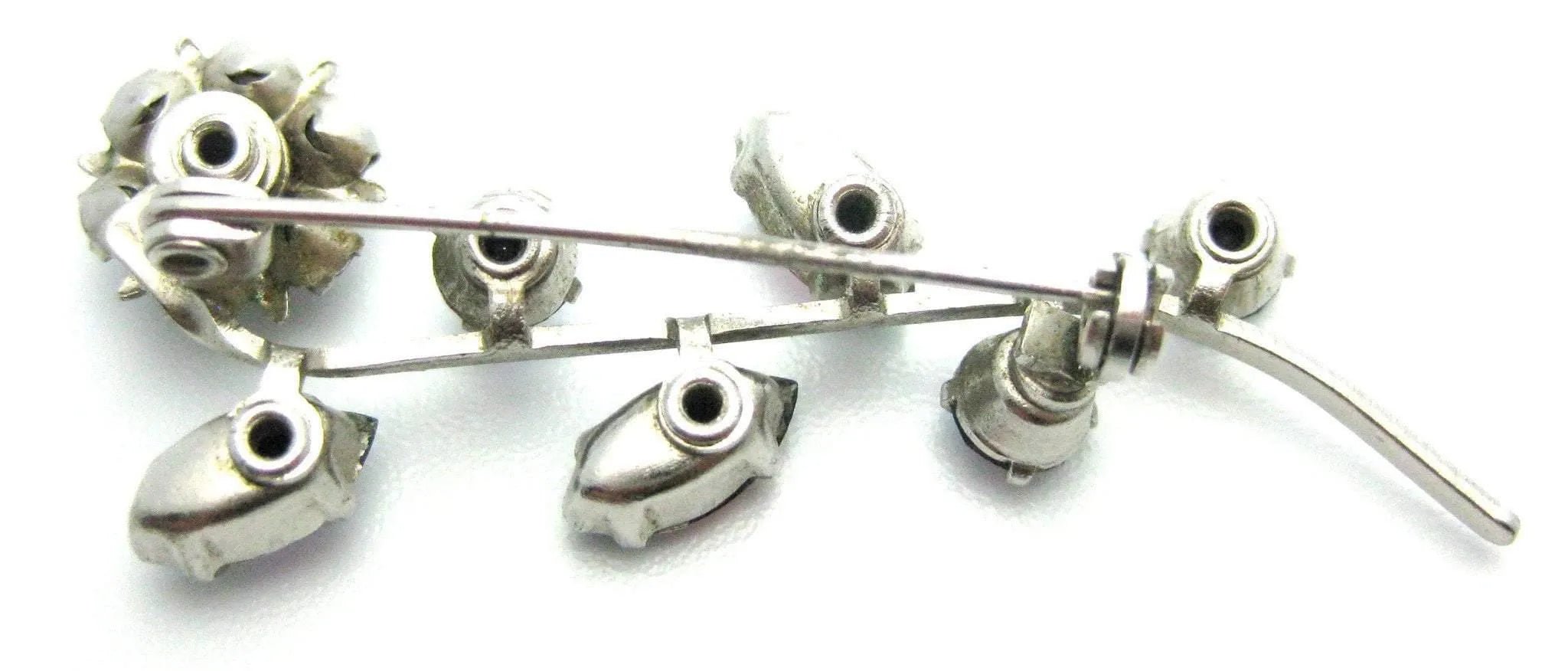 Vintage 1950's Iris Glass Flower Brooch, view 3