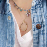 Vintage 1950s Iris Glass Necklace