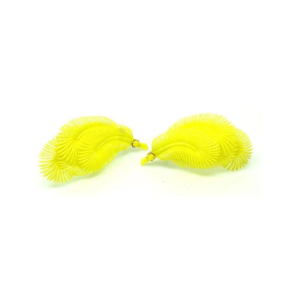 Vintage 1950s Lemon Yellow Clip on Earrings, view 6