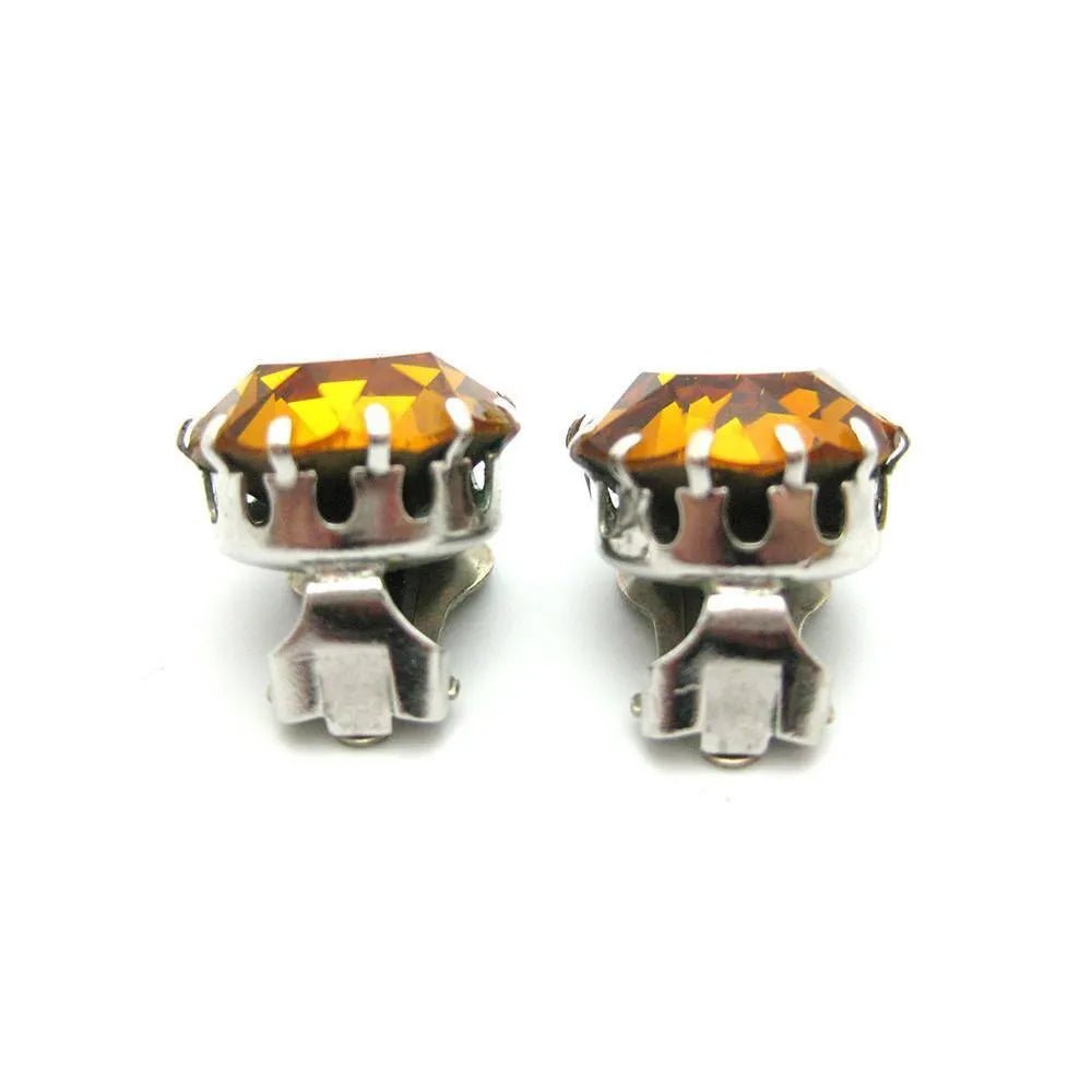 Pendientes de clip naranja vintage de los años 50, view 4