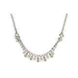 Vintage 1950s Rhinestone Flower Choker Necklace