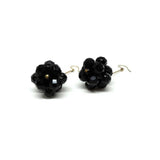 Vintage 1950's Rolled Gold Black Beaded Earrings