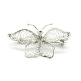 Vintage 1950s Silver Filigree Butterfly Brooch