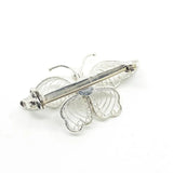 Vintage 1950s Silver Filigree Butterfly Brooch