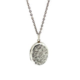 Vintage 1950s Silver Oval Locket Necklace