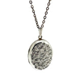 Vintage 1950s Silver Oval Locket Necklace
