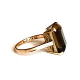 Vintage 1950s Smokey Quartz 9ct Gold Dress Ring