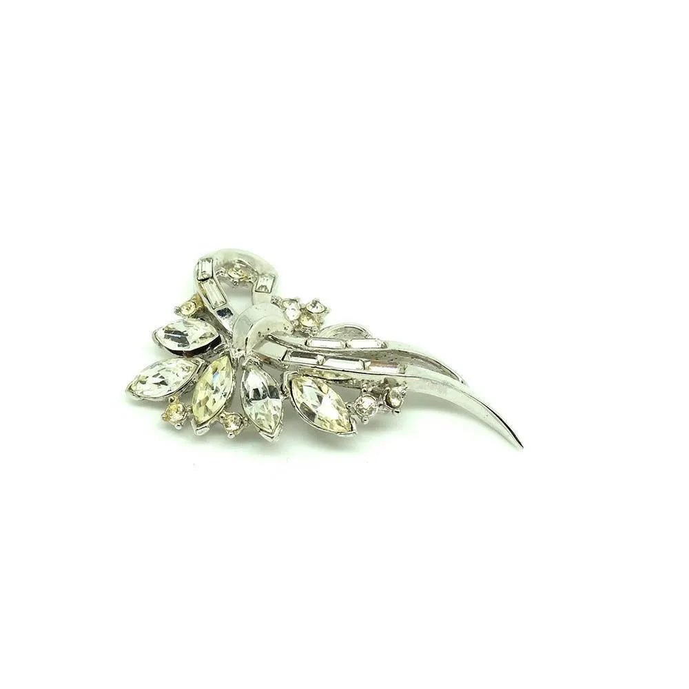 Vintage 1950's Trifari Flower Spray Brooch, view 4