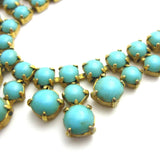 Vintage 1950s Turquoise Gold Necklace