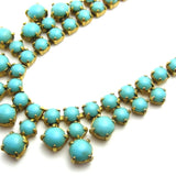 Vintage 1950s Turquoise Gold Necklace