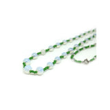 Vintage 1950's Vasaline Glass Beaded Necklace (Necklace Set)