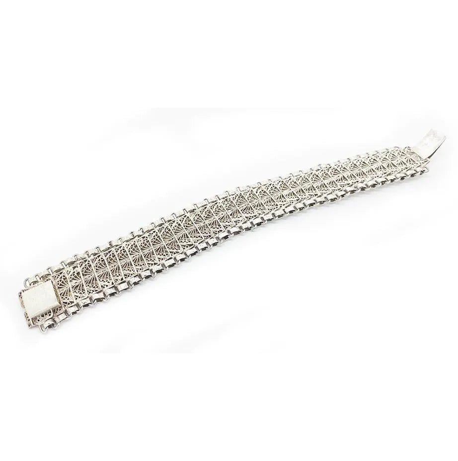 Vintage 1950s/60s Silver Filigree Bracelet, view 2